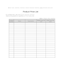 product price list